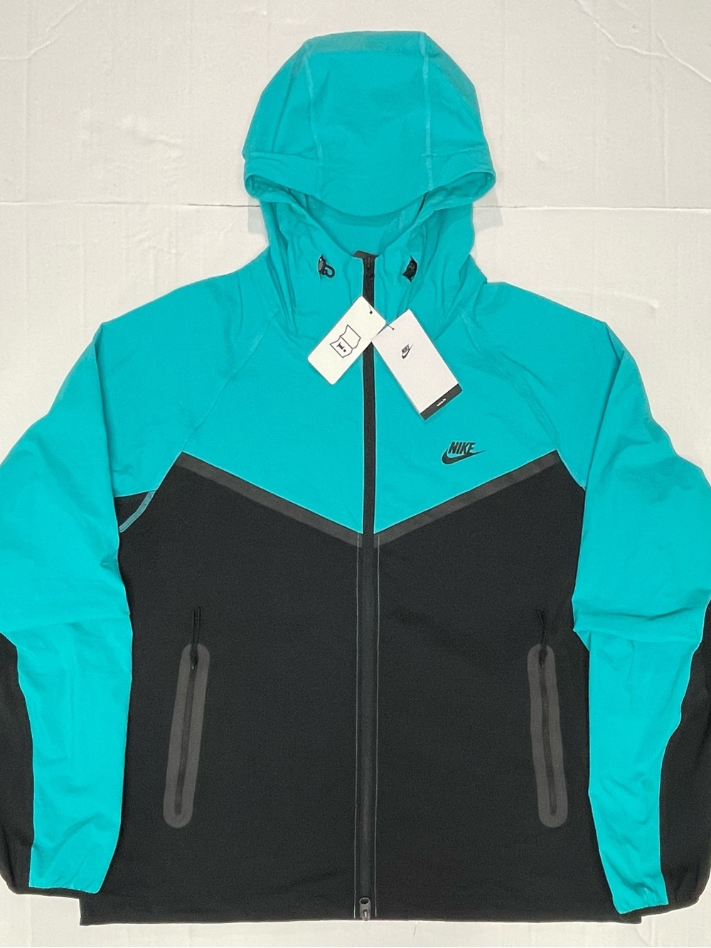 Nike tech Men’s Teal and Black Hooded Performance Jacket